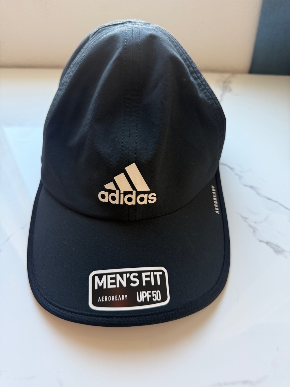 adidas Black Men's Athletic Cap with Gray Undervisor